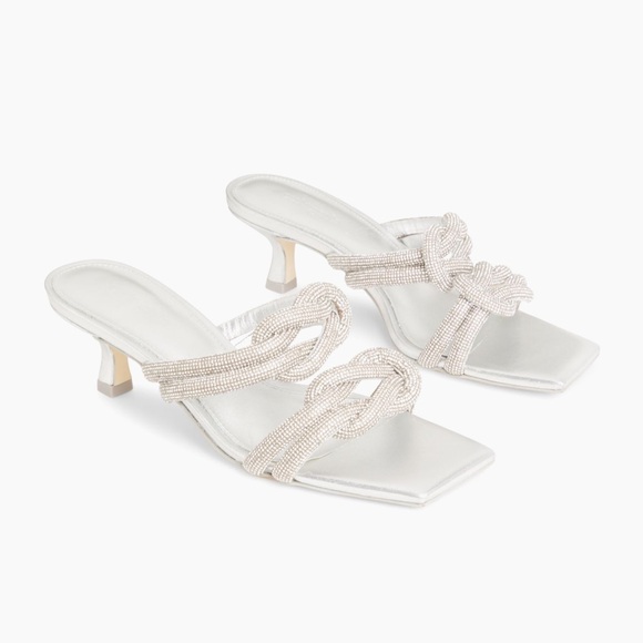 Cult Gaia Agyness 50MM Knotted Crystal Sandals